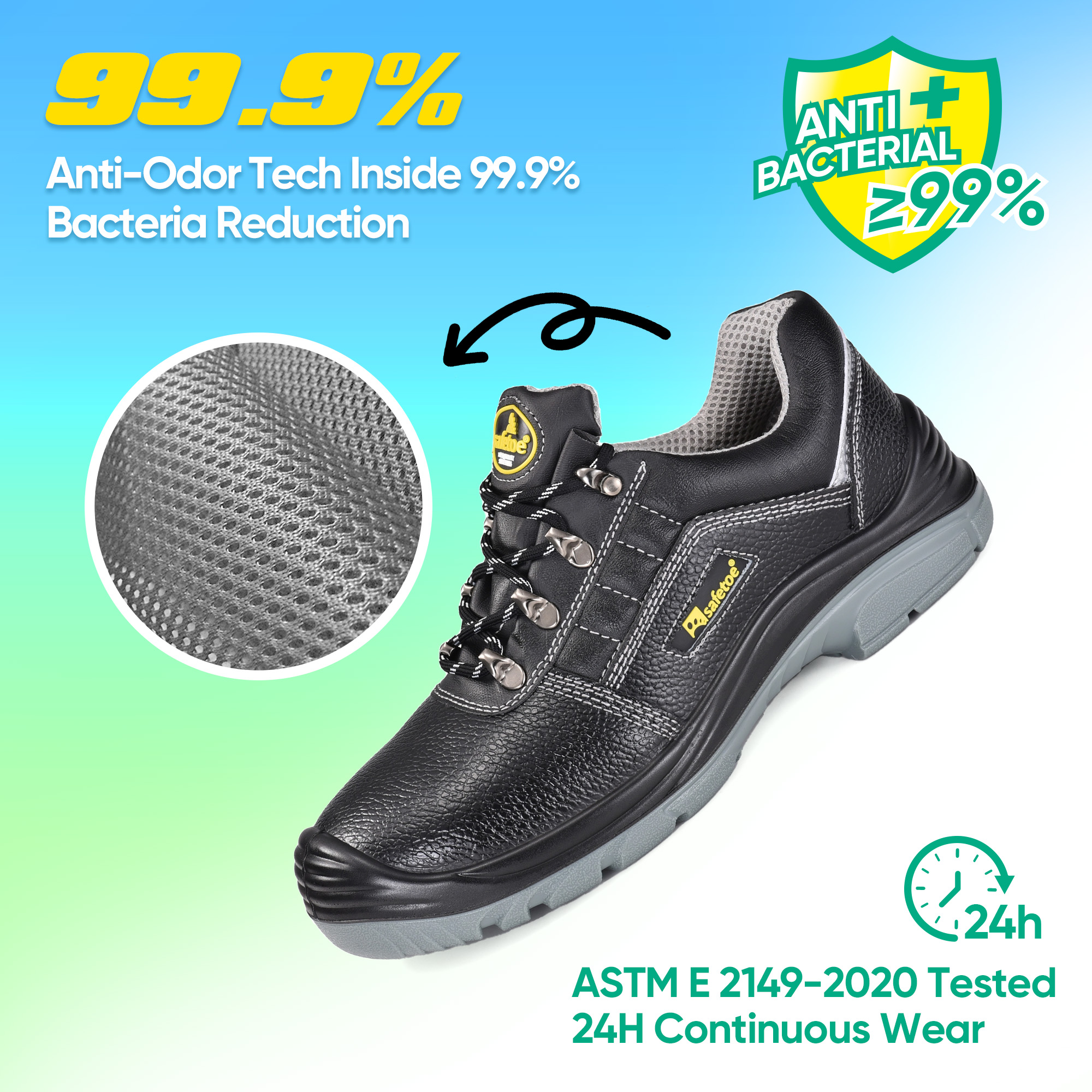 Lightweight S3 Construction Safety Shoes with Steel Toe L-7163