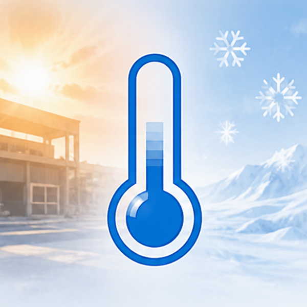 Thermometer illustrating temperature changes that can cause safety glasses to fog