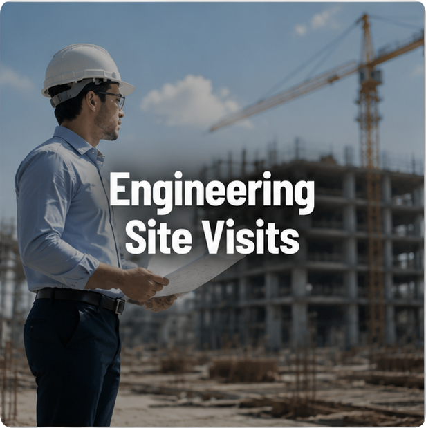 Engineer conducting a construction site inspection while wearing industrial PPE