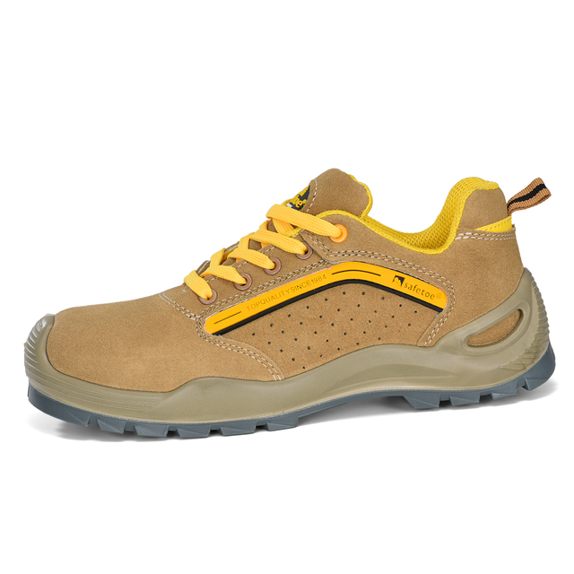 L-7296 steel toe warehouse safety shoes with S1P protection and breathable suede leather upper