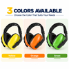 EM-5003 safety earmuffs in yellow, orange and green color options