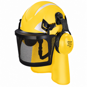 Safety Helmet with Face Shield and Ear Muff Protection M-5017 Orange