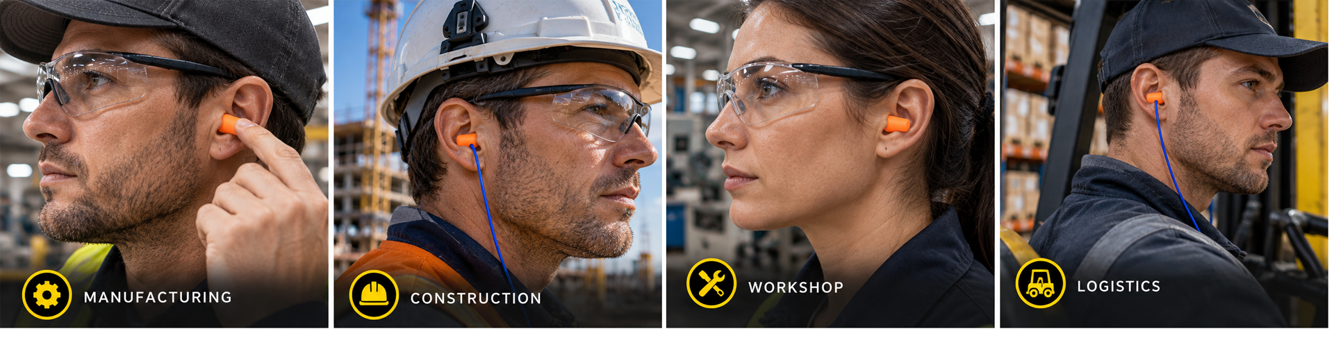 Safeyear safety earplugs for manufacturing, construction, workshop and logistics hearing protection
