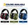 EM-5002 safety earmuffs in black red, green and blue color options
