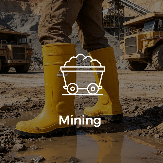 Mining safety rain boots for heavy duty industrial applications