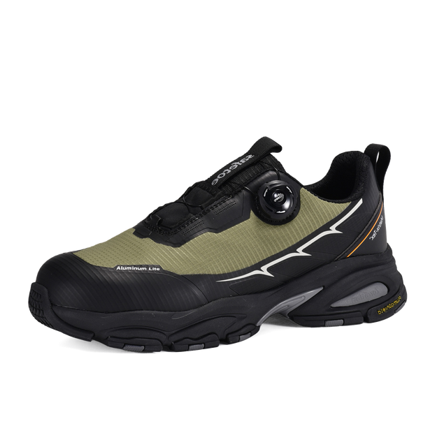 L-7601 Green lightweight safety trainers with aluminum toe and PE puncture protection
