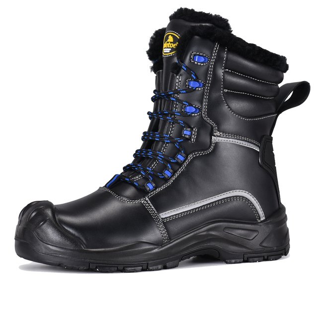 Safetoe H-9550 IceShield Pro black winter safety boot with natural wool lining for extreme cold work
