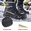 Winter safety boots with SR slip-resistant outsole, 3D sole grip and traction on wet and oily surfaces