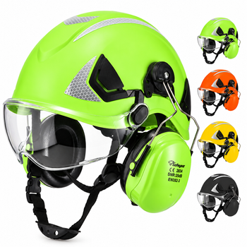 帽子 NICENESS TIMOTHY (MULTI) Kakinohahanare Forestry Safety Helmet with Face Shield & Earmuffs M-5018 | Safeyear