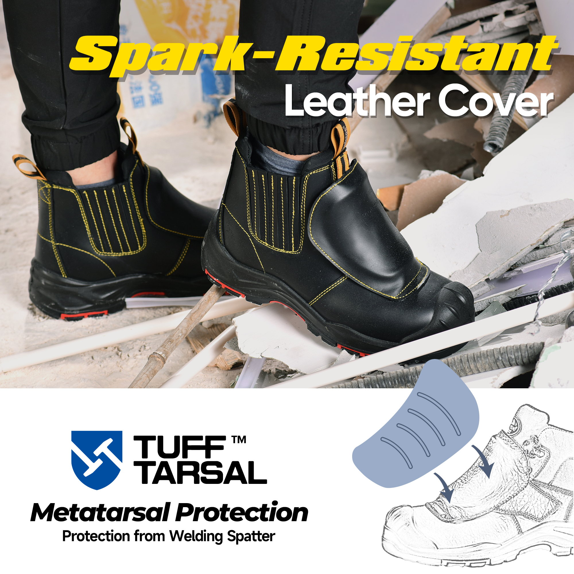 Welding Work Boots Mining Safety Boots Metal Free | M-8025NBK MP