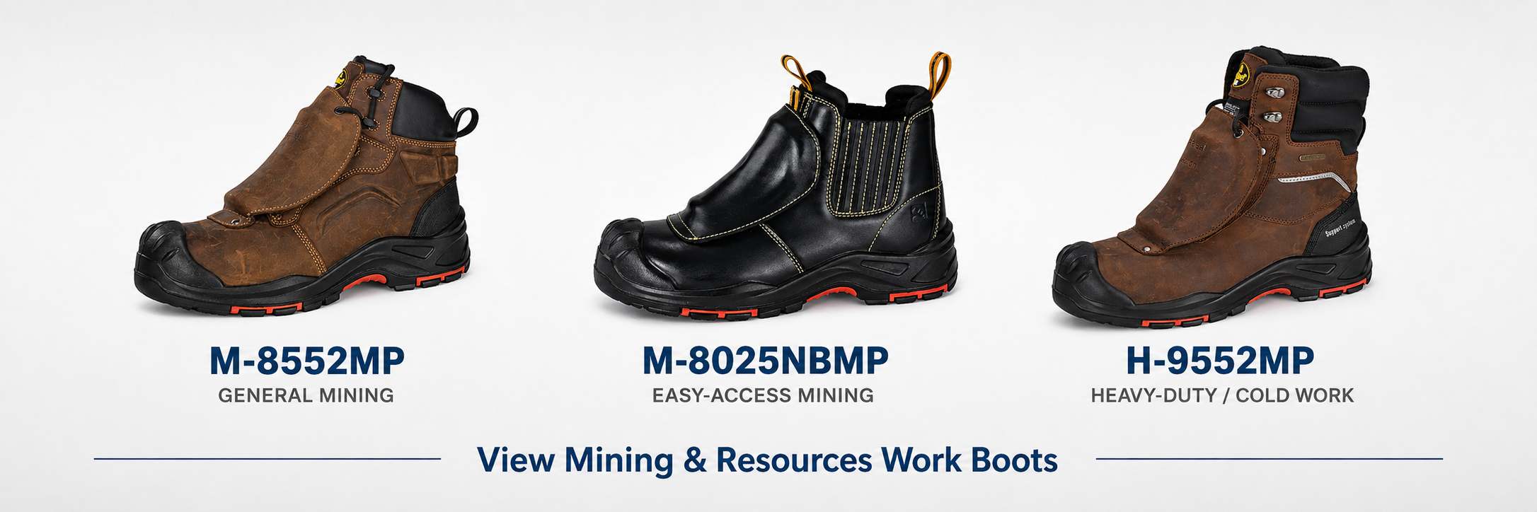 Metatarsal safety boots for mining and heavy industrial work