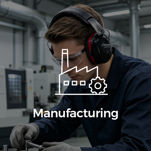 Manufacturing hearing protection earmuffs for industrial workers