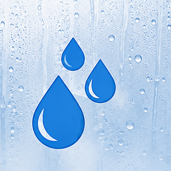 Water droplets illustrating humidity that can contribute to lens fogging