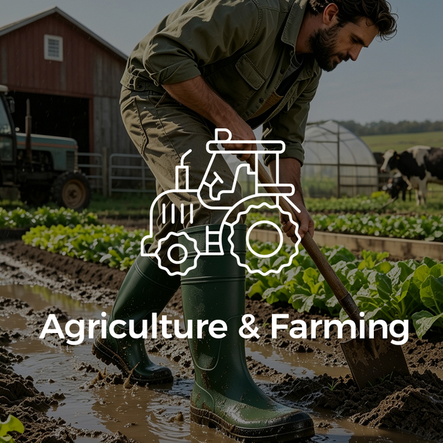 Agriculture and farming waterproof rain boots for outdoor workers