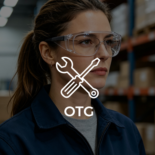 OTG safety glasses for workplace eye protection
