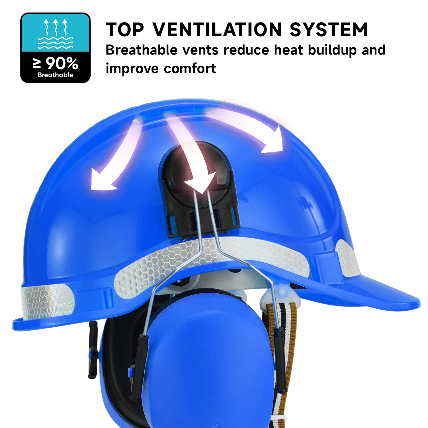 Construction Safety Helmet with Earmuffs W-018EM