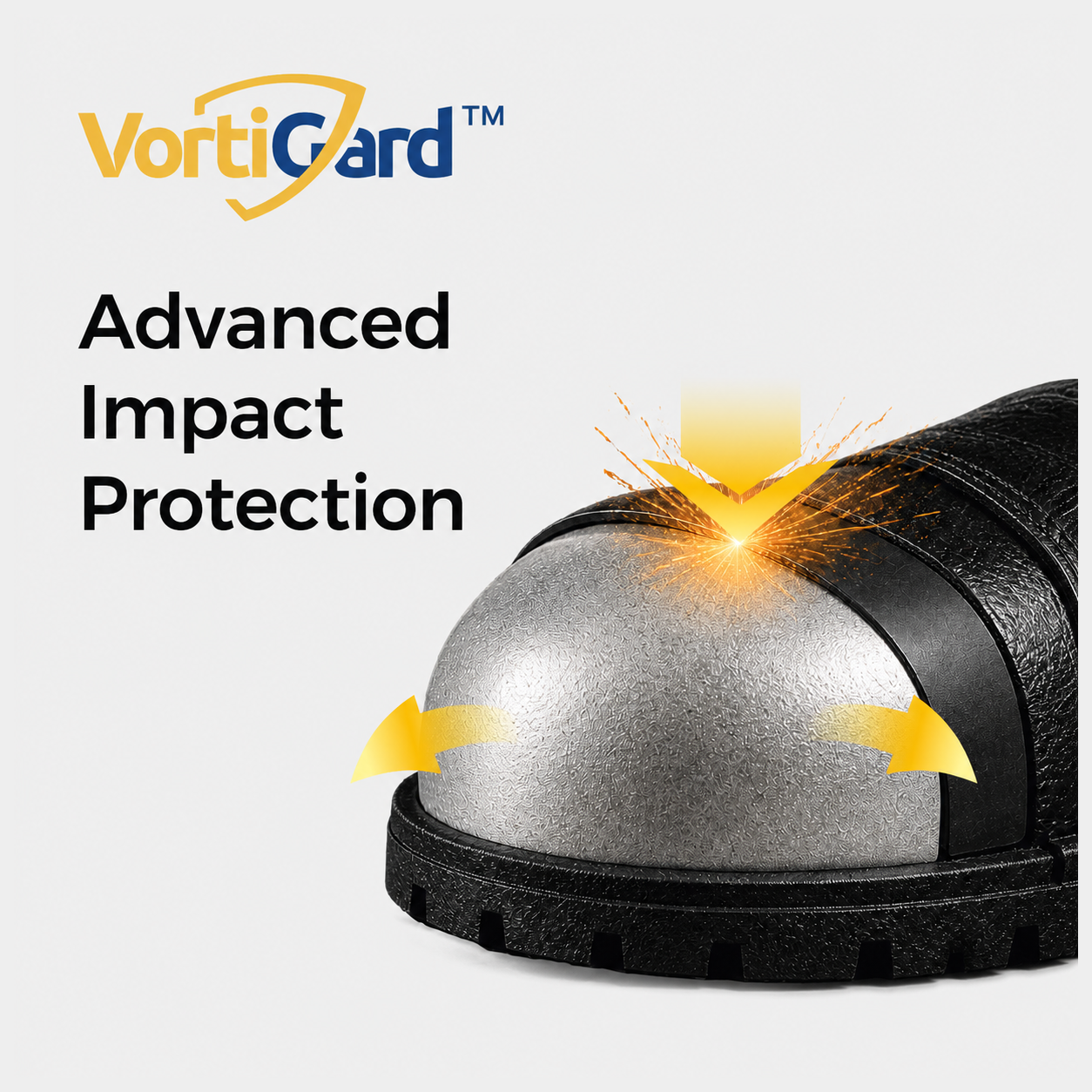 VortiGard™ aluminum safety toe providing advanced impact protection