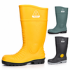 Safetoe W-6055 yellow industrial steel toe Wellington boots with waterproof PVC construction and additional color options