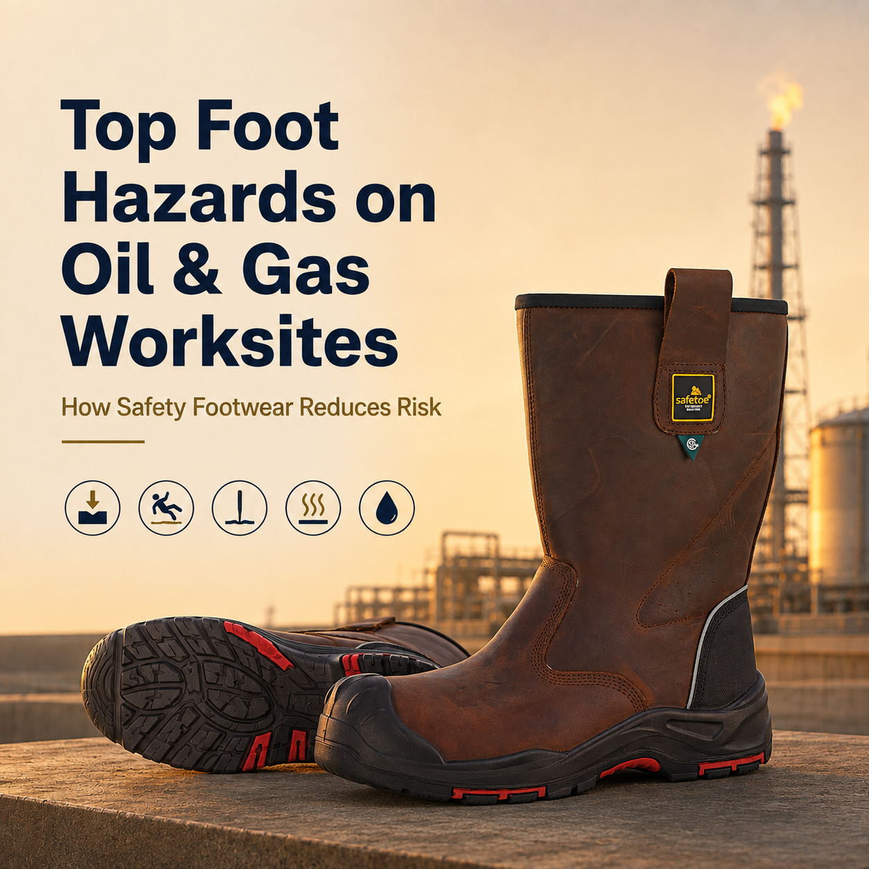 Top Foot Hazards on Oil & Gas Worksites and How Safety Footwear Reduces Risk