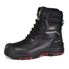 Black insulated winter safety boots H-9552BK with composite toe and waterproof protection