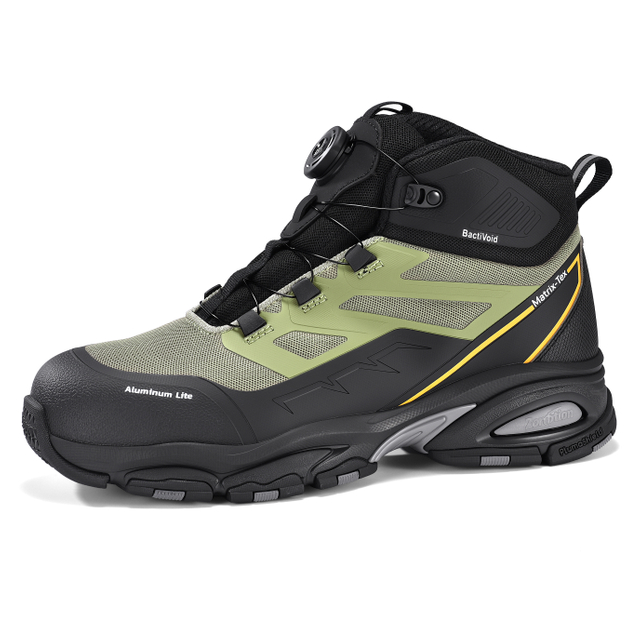 Lightweight Mid-Cut Safety Shoes with Aluminum Toe & Quick-Dial | M-8589