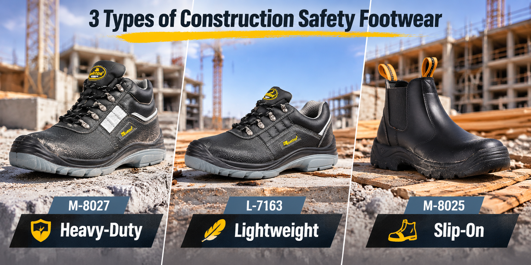 Safetoe construction safety boots for different jobsite needs
